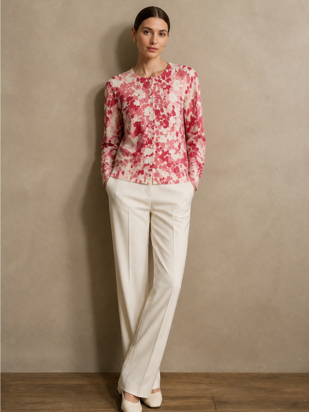 Floral Cardigan Sweater